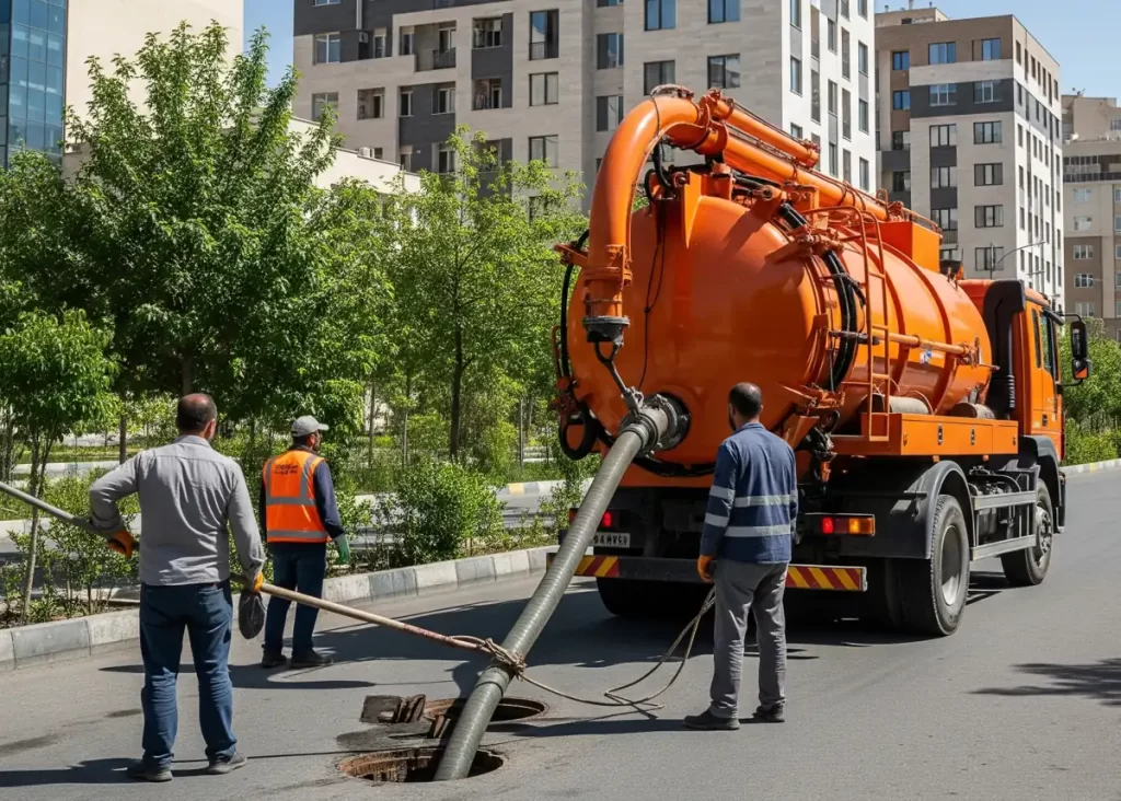 تخلیه چاه در شهرک نفت تهران